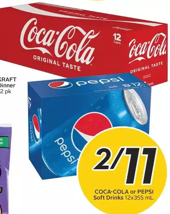Sobeys Coca-Cola or Pepsi Soft Drinks offer