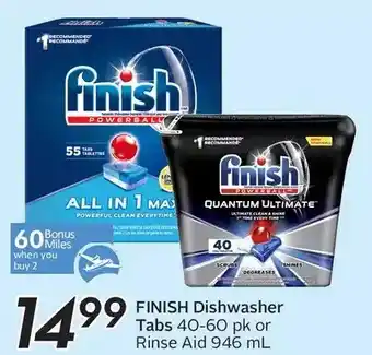 Sobeys Finish Dishwasher Tabs or Rinse Aid offer