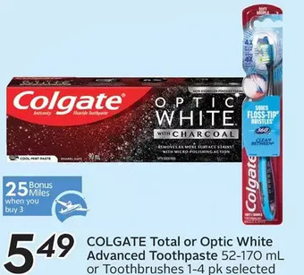 Sobeys Colgate Total or Optic White Advanced Toothpaste or Toothbrushes offer
