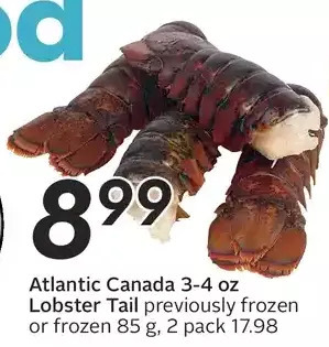 Sobeys Atlantic Canada 3-4 oz Lobster Tail offer