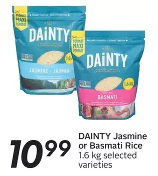 Sobeys Dainty Jasmine or Basmati Rice offer