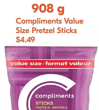Sobeys Compliments Value Size Pretzel Sticks offer