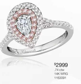 Charm Diamond Charmed By Richard Calder 14k White & Rose Gold 0.74ctw Bridal Ring offer