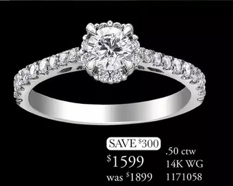Charm Diamond Glacier Fire 14k White Gold 0.50ctw Bridal Ring offer