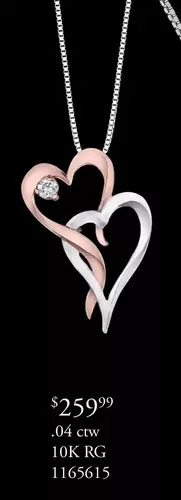 Charm Diamond Glacier Fire Sterling Silver 10k Rose Gold Heart Necklace offer