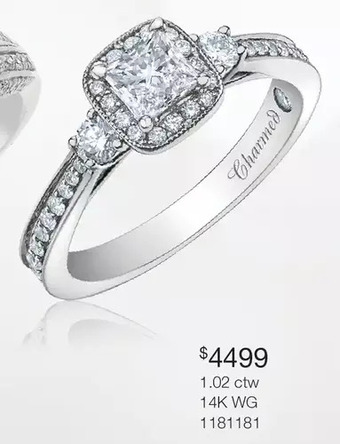 Charm Diamond 14k White Gold Charmed By Richard Calder 1.02ctw Princess Cut Diamond Ring offer