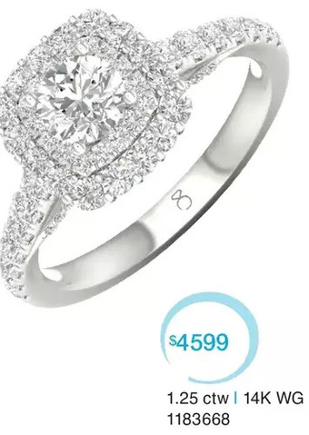 Charm Diamond 14k White Gold My Diamond Story Round Canadian Bridal Ring 1.25ctw I1/hi offer