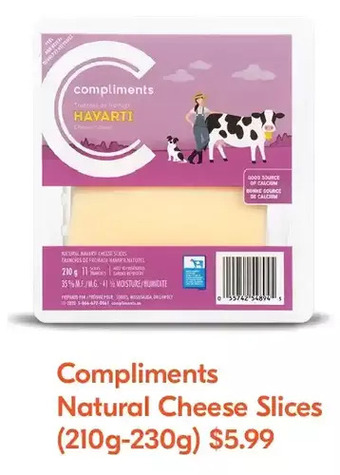 Foodland Compliments Natural Cheese Slices offer
