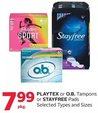 Rexall Playtex or O.B. Tampons or Stayfree Pads offer