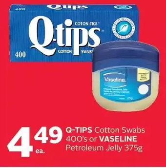 Rexall Q-Tips Cotton Swabs or Vaseline Petroleum Jelly offer