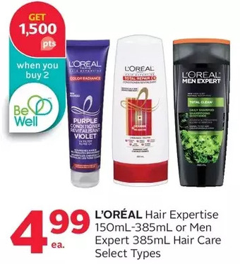 Rexall L'Oréal Hair Expertise or Men Expert Hair Care offer