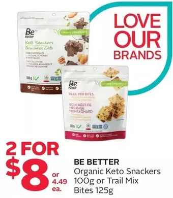 Rexall Be Better Organic Keto Snackers or Trail Mix Bites offer