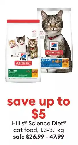 Petsmart Hill's® Science Diet® cat food, 1.3-3.1 kg offer