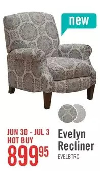 The Brick Evelyn Fabric Recliner - Brianne Twilight offer