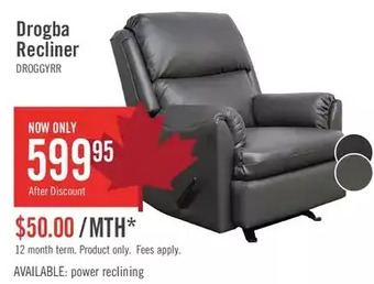 The Brick Drogba Leather-Look Fabric Recliner - Grey offer