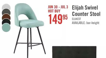 The Brick Elijah Swivel Counter-Height Stool - Aqua offer