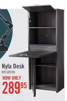 The Brick Nyla Writing Desk with Bookcase – Distressed Grey offer