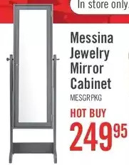 The Brick Messina Jewelry Armoire with Mirror - Grey offer