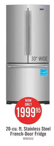 The Brick Maytag 20 Cu. Ft. French-Door Refrigerator - MFB2055FRZ offer