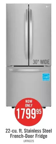 The Brick LG 21.8 Cu. Ft. 3-Door French Door Refrigerator offer