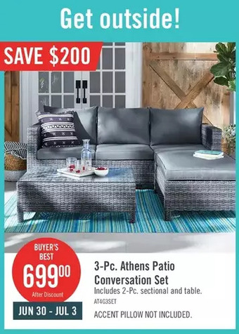 The Brick Athens 3-Piece Patio Conversation Set - Dark Grey offer