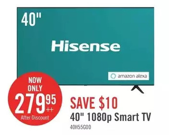 The Brick Hisense 40" 1080p VIDAA Smart FHD Television - 40H55G offer