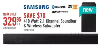 The Brick Samsung 410 W 2.1-Channel Soundbar with Wireless Subwoofer - HW-B550/ZC offer