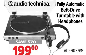 2001 Audio Video Audio-Technica Fully Automatic Belt-Drive Turntable with Headphones offer