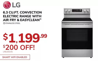 Goemans Appliances LG 6.3 Cu. Ft. Convection Electric Range with Air Fry & EASYCLEAN offer