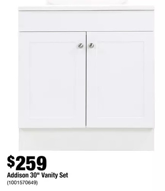 Home Depot Addison 30" Vanity Set offer