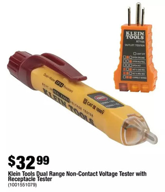 Home Depot Klein Tools Dual Range Non-Contact Voltage Tester with Receptacle Tester offer