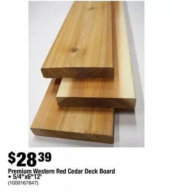 Home Depot Premium Western Red Cedar Deck Board offer