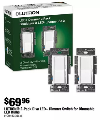 Home Depot Lutron 2-Pack Diva LED+ Dimmer Switch for Dimmable LED Bulbs offer