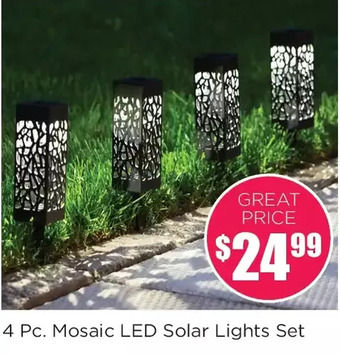 Kitchen Stuff Plus 4 Pc. Mosaic LED Solar Lights Set offer