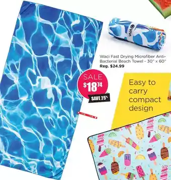 Kitchen Stuff Plus Waci Fast Drying Microfiber Anti-Bacterial Beach Towel offer