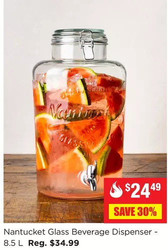 Kitchen Stuff Plus Nantucket Glass Beverage Dispenser offer