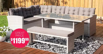 Kitchen Stuff Plus 3 Pc. Caban Outdoor Dining Table Set offer