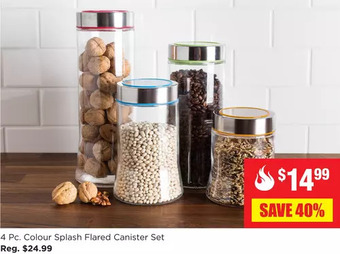Kitchen Stuff Plus 4 Pc. Colour Splash Flared Canister Set offer