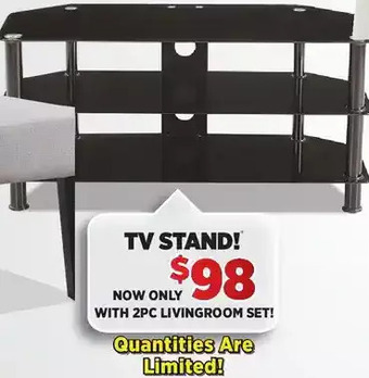 Surplus Furniture Black Glass/Metal 42" TV Stand offer