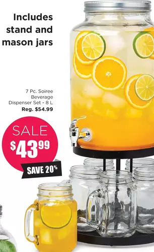 Kitchen Stuff Plus 7 Pc. Soiree Beverage Dispenser Set offer