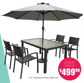 Kitchen Stuff Plus 7 Pc. Henderson Patio Table Set offer