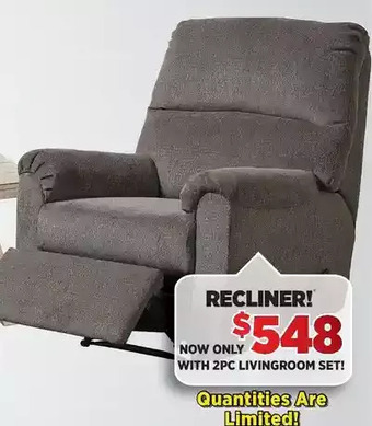Surplus Furniture Nerviano Gray Recliner offer