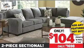Surplus Furniture Dalhart Charcoal 2Pc Sectional offer
