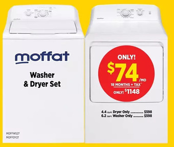 Surplus Furniture Moffat White 27" Washer & Dryer Set offer