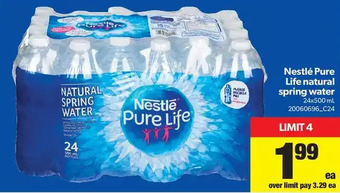 Real Canadian Superstore Nestlé Pure Life Natural Spring Water offer