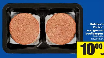 Real Canadian Superstore Butcher's Choice Lean Ground Beef Burgers offer