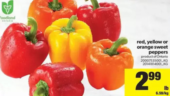 Real Canadian Superstore Red, Yellow or Orange Sweet Peppers offer