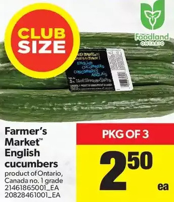 Real Canadian Superstore Farmer's Market English Cucumbers offer