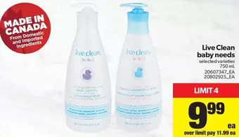 Real Canadian Superstore Live Clean Baby Needs offer
