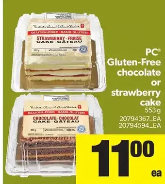 Real Canadian Superstore PC Gluten-Free Chocolate or Strawberry Cake offer
